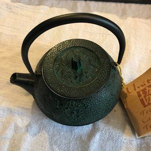 Mini Cast Iron Tetsubin ornate personal tea kettle